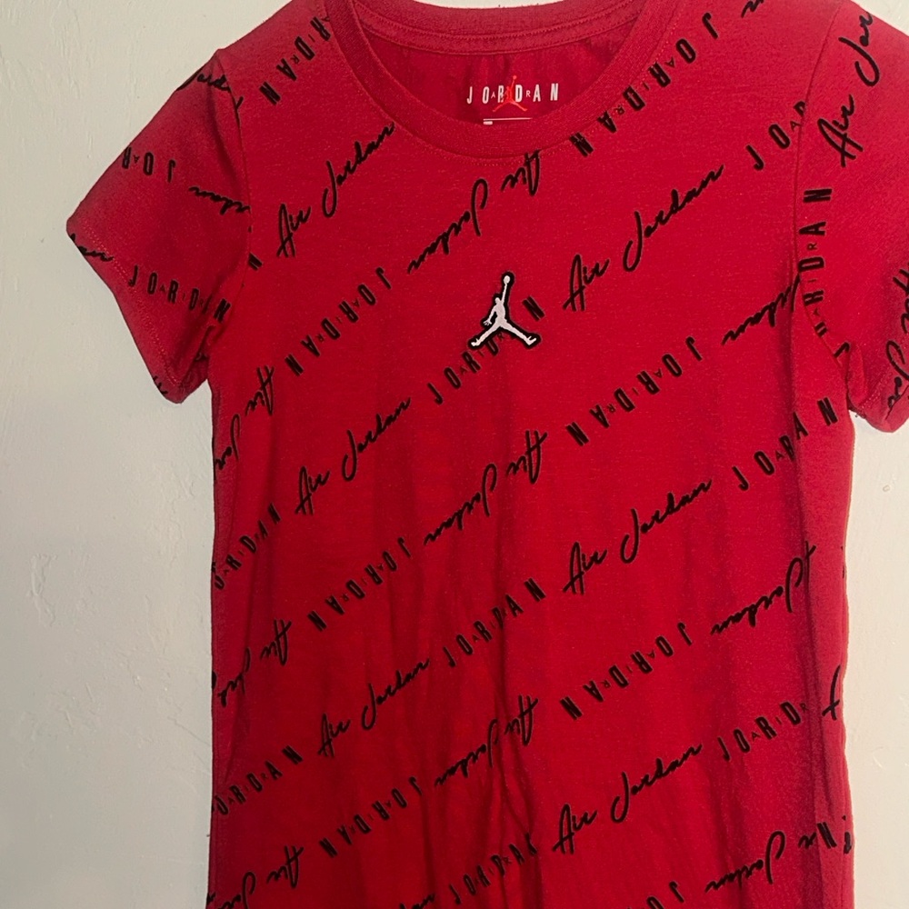 Jordan Dress, Girls, Size Large, Red with Jordan Script
